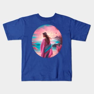 Dreamy beach sunrise Kids T-Shirt